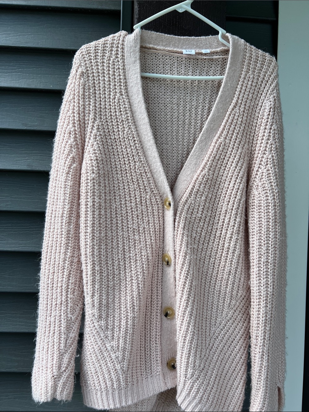 GAP Blush Knit V-Neck Button Cardigan